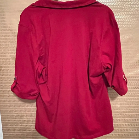 STYLE & CO~ RED~ 100% COTTON BLOUSE~ LG - Picture 6 of 6